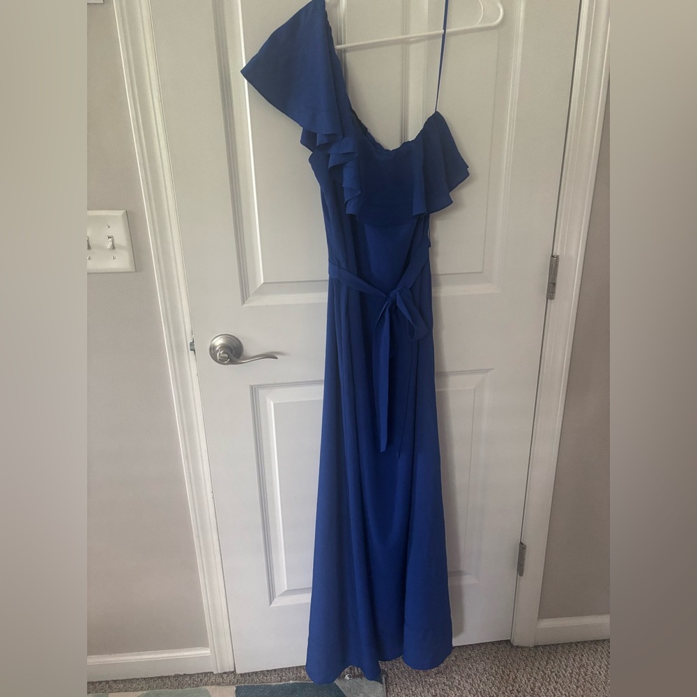 Banana Republic One-Shoulder Blue Dress